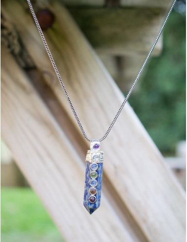 pendant-stone-mineral-Lapislazuli-7chakras-collar-metal
