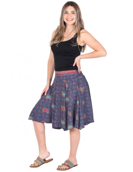 skirt-hippie-style-silk-printed-blue-summer