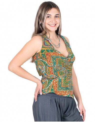 green-printed-cross-silk-blouse