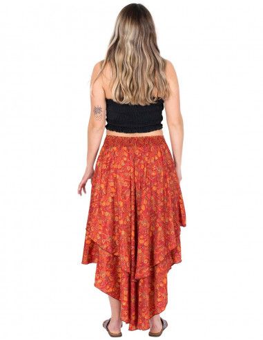 falda-hippie-chic-seda-estampada-naranja