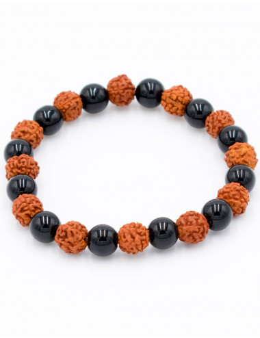Rudraksha and Onyx Bracelet