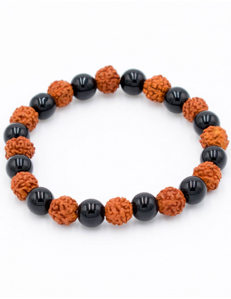 Rudraksha and Onix Bracelet