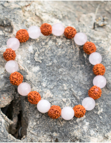 pulsera-piedra-mineral-cuarzo-rosa-y-rudraksha