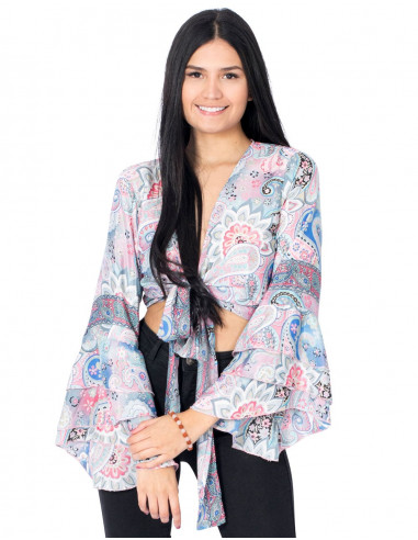top-mujer-estampado-celeste-verano