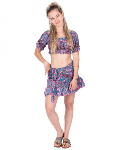 Short skirt and top set