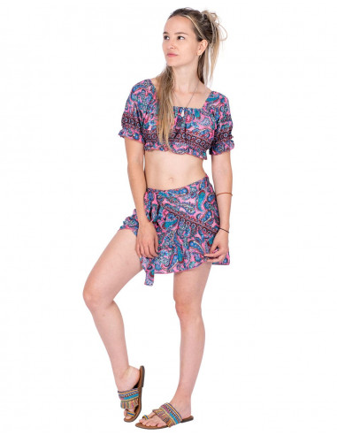 Short skirt and top set