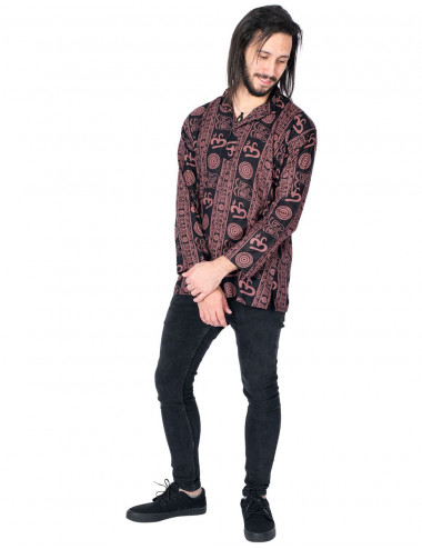 Burgundy Ethnic Shirt