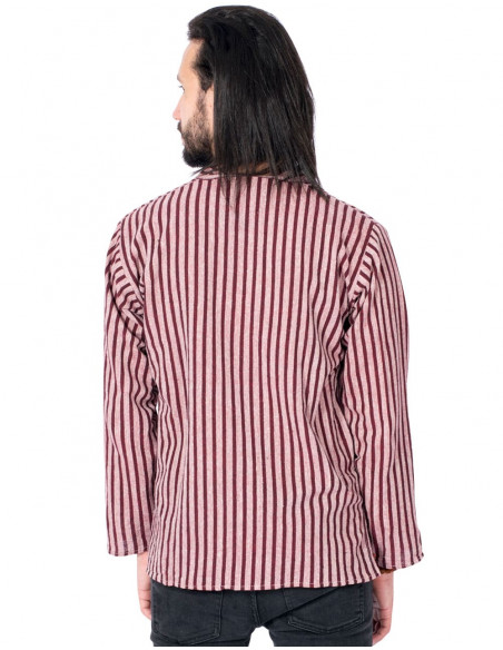 Burgundy Striped Polo