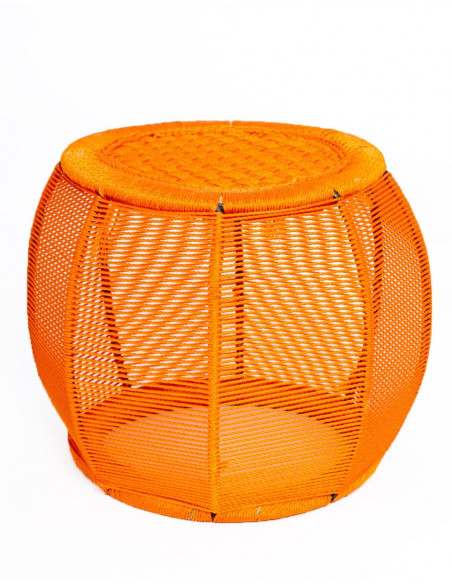 taburete-metal-tejido-artesanal-naranja