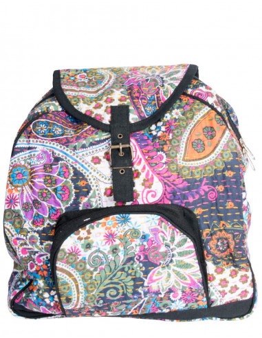 Backpack with Drawings and Stitches