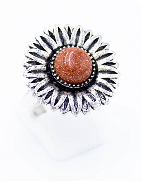 Flower and Stone Ring