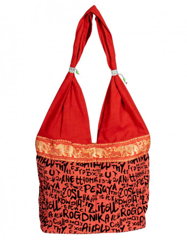 Bolso Rojo Letras y Elefantes
