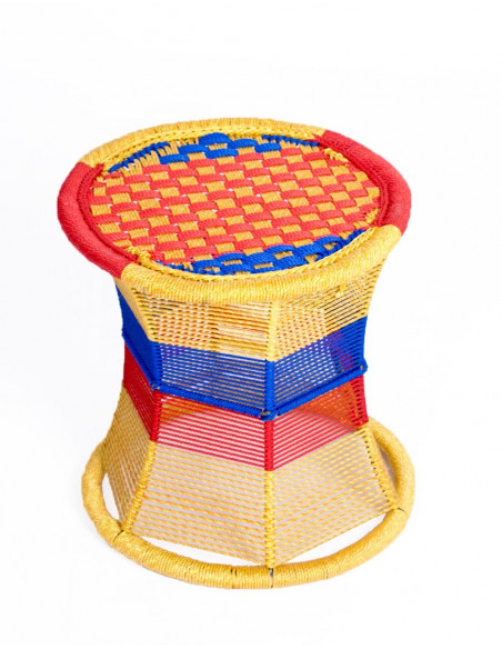 Unique Style Stool Handmade in India | Metal Frame with Nylon Rope | 36cm High