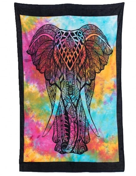 Multicolored Elephant Tapestry