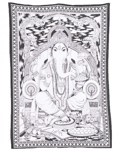 Ganesha Tapestry B&W