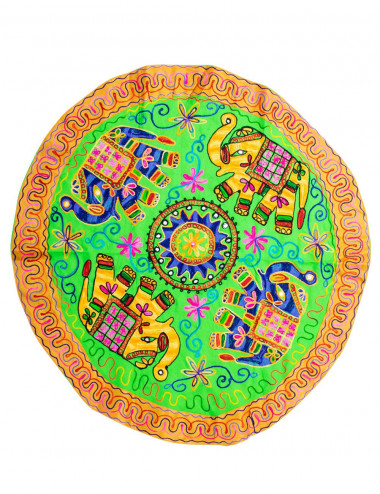 Round Tablecloth or Tapestry with 4 Elephants