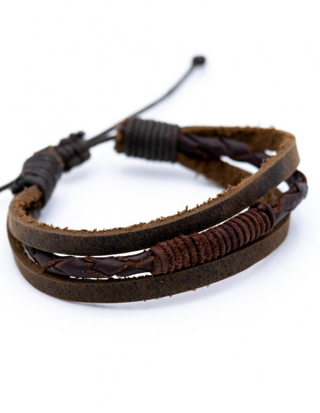 Triple Faux Leather Bracelet