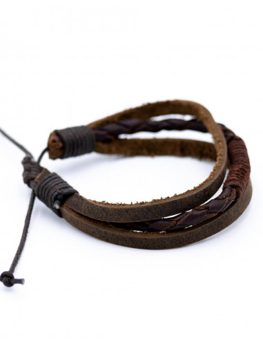 pulsera-hippie-hombre-marron-cuero