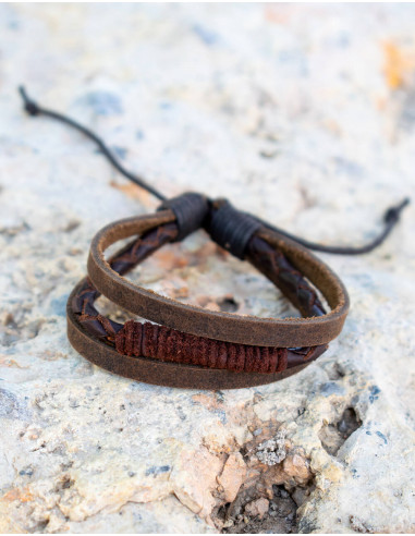 Triple Faux Leather Bracelet