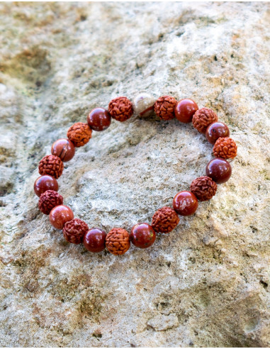 pulsera-piedra-mineral-jaspe-rojo-y-rudraksha-equilibrio