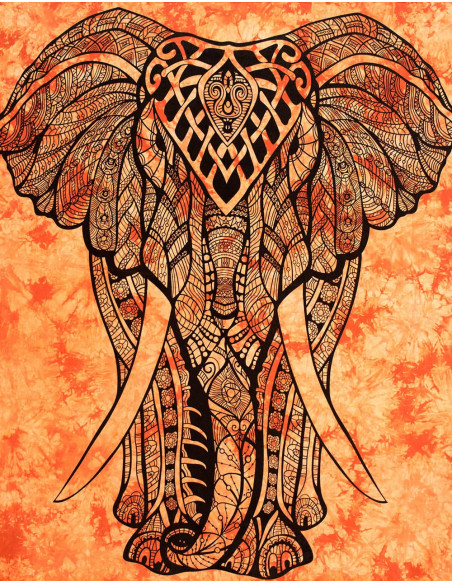 tapiz-pared-algodon-naranja-elefante
