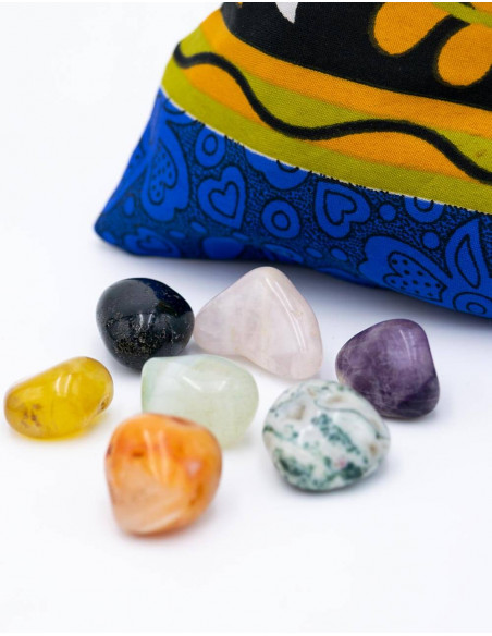 Bag with 7 Chakras Stones