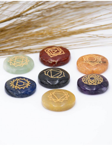 7 Chakra Stones with Symbol