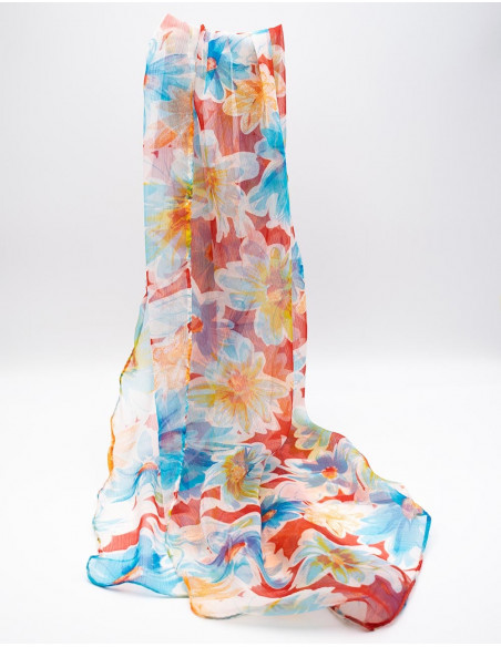 Chiffon Flowers Scarf