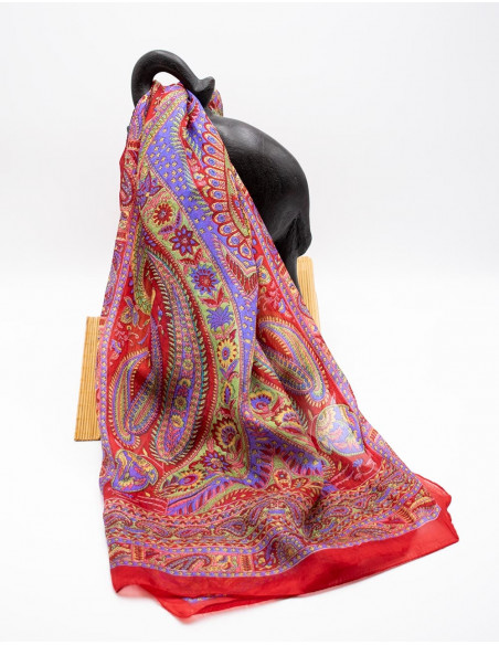 pañuelo-bufanda-seda-rojo-estampado