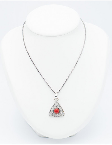 Triangle Pendant with Stone