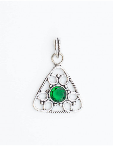 Triangle Pendant with Stone