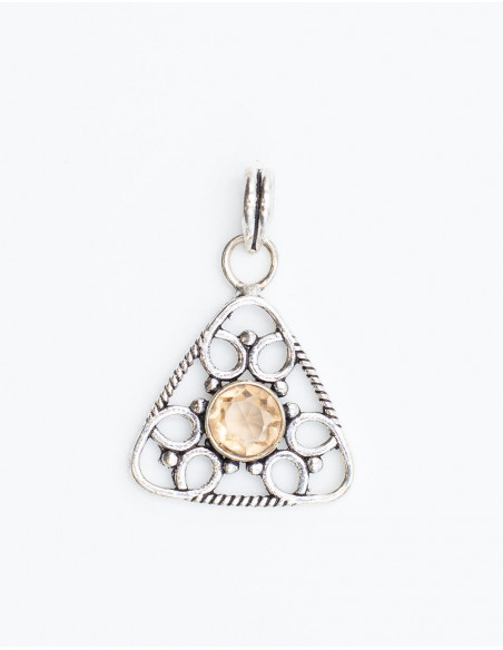 Triangle Pendant with Stone
