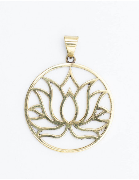 Sacred Lotus Circular Pendant