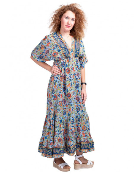 vestido-largo-con-volantes-verano-celeste