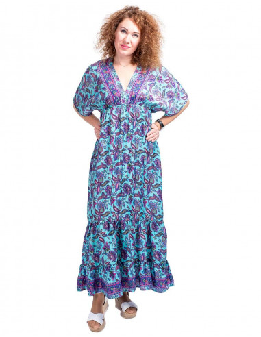 vestido-largo-con-volantes-turquesa