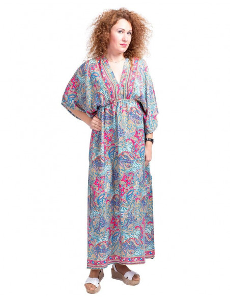 vestido-largo-seda-escote-pico-celeste