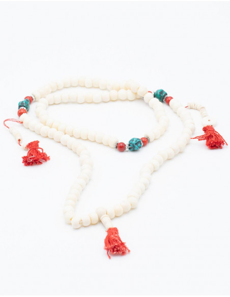 Japa Mala White with Counters