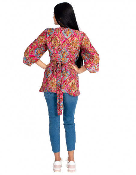 camiseta-larga-mujer-seda-rosa-estampada