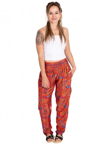 pantalon-naranja-estampado-seda-con-bolsillos