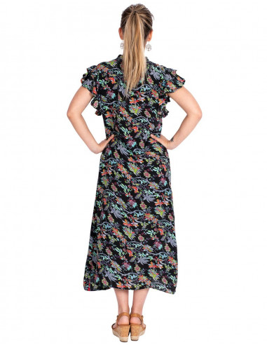 vestido-mujer-primavera-negro-estampado-camisero