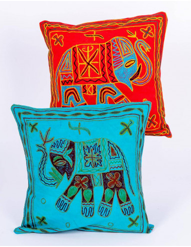 Cotton Elephant Cushion Cover