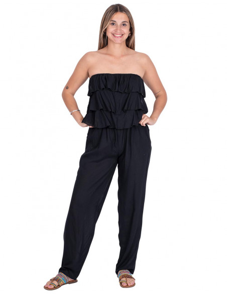Black Jumpsuit Strapless