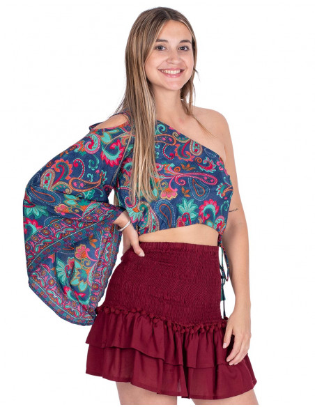 falda-corta-goma-ancha-volantes