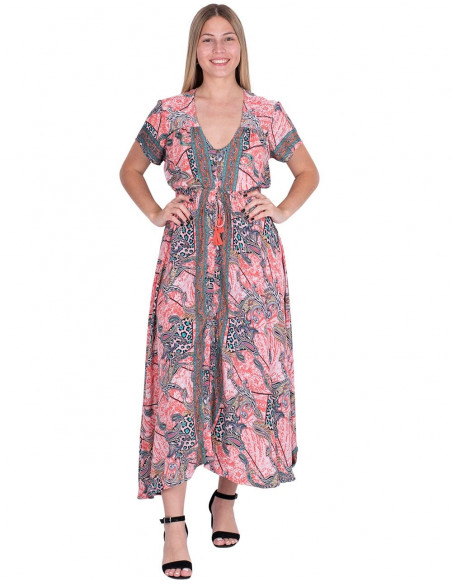 vestido-abotonado-estampado-rosa