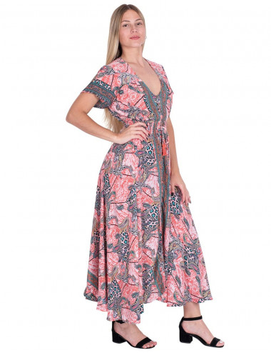 vestido-largo-con-mangas-cortas-rosa