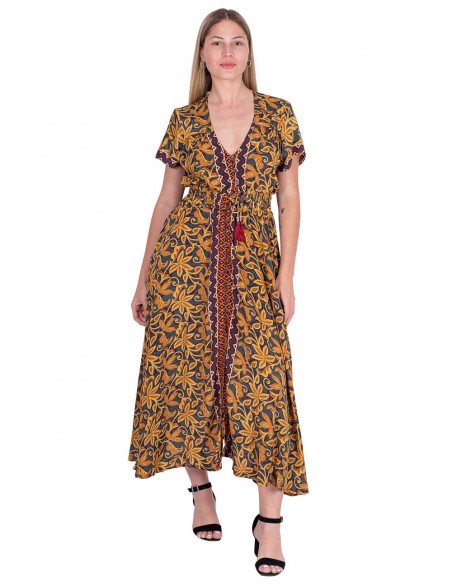 vestido-abotonado-estampado-amarillo