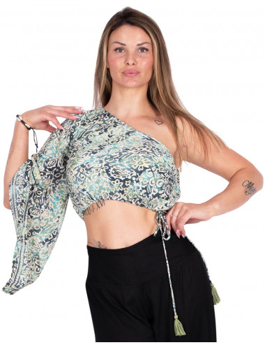 top-corto-una-manga-estampado-verde