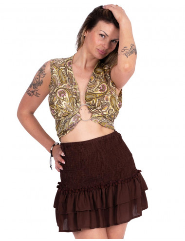Short Skirt with Pom-Poms