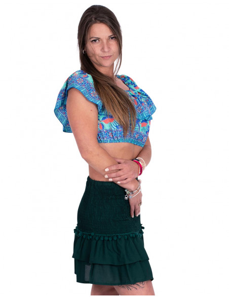 Short Skirt with Pom-Poms