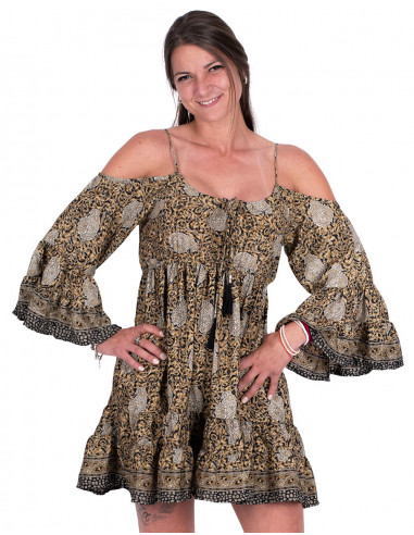 vestido-hombros-descubiertos-verano-ocre